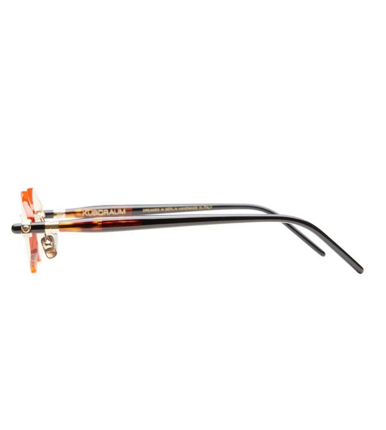 Kuboraum Unisex Light Orange Angular Sunglasses