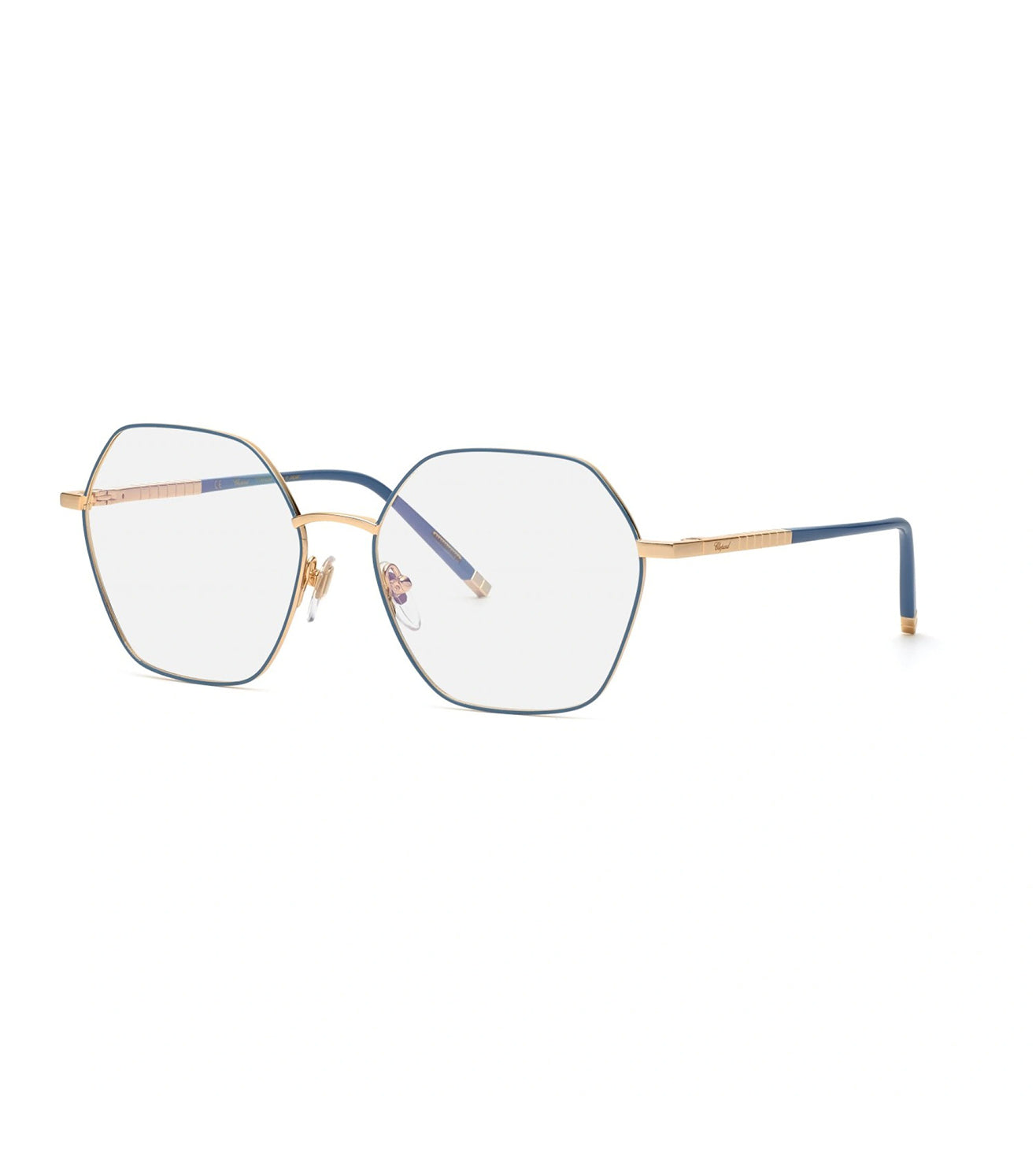 Chopard Women's Rose Gold & Blue Geometric Optical Frame-zoom-1