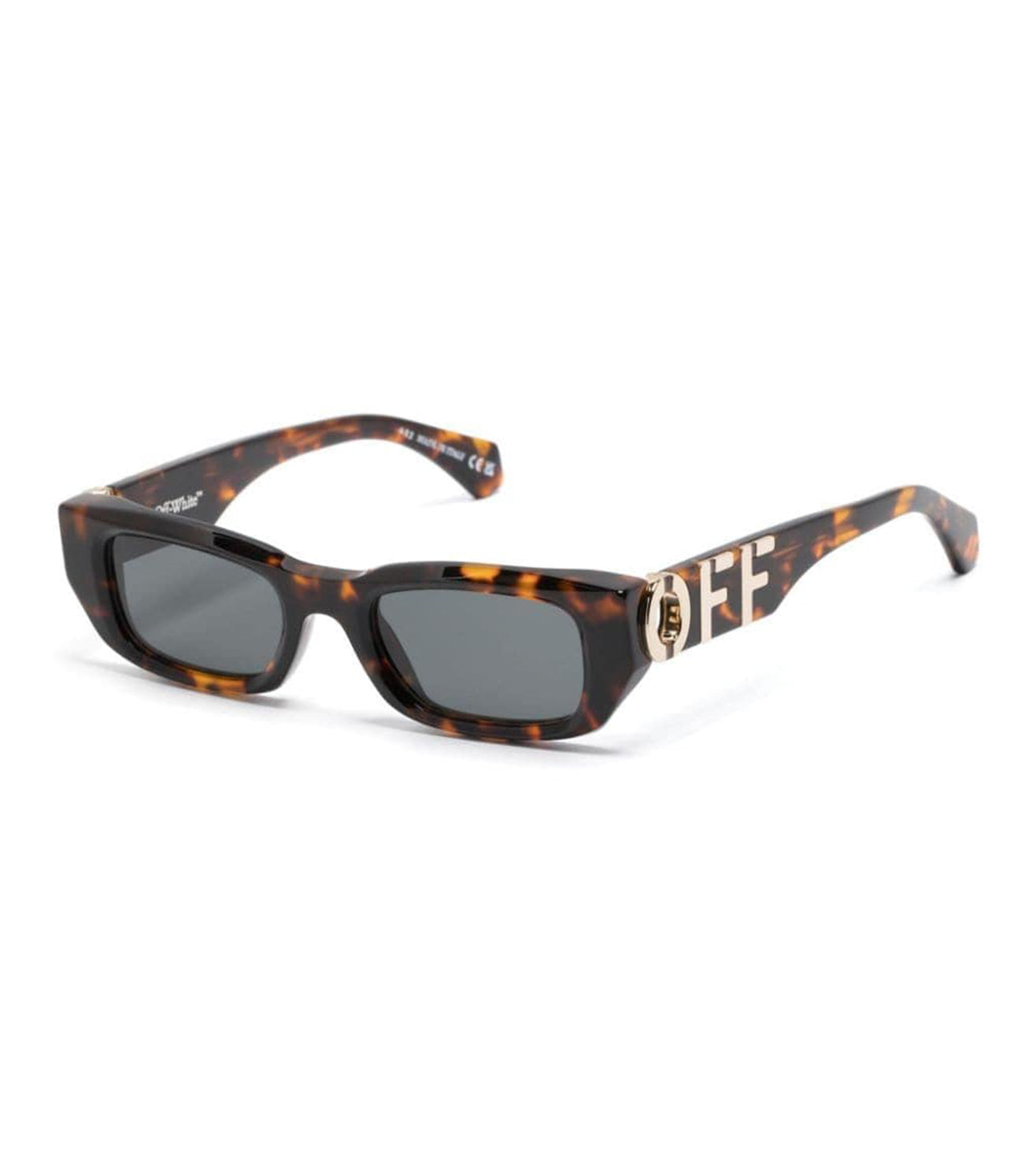 Off White Unisex Grey Rectangular Sunglasses OERI124S2416007