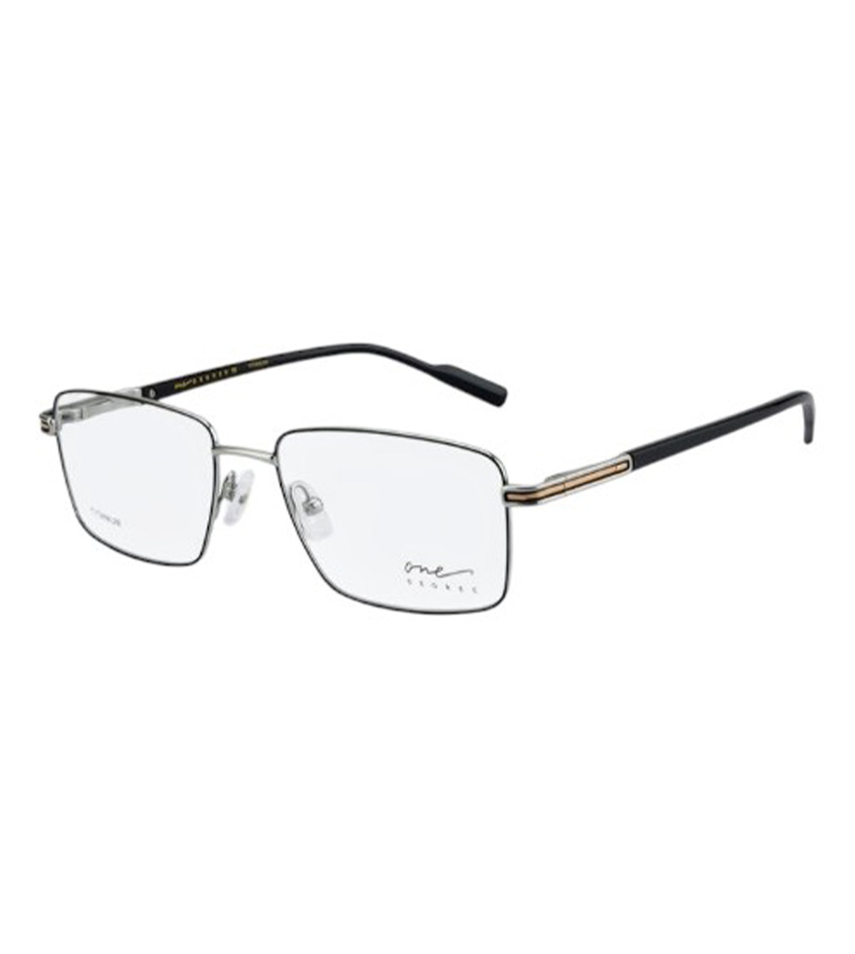 One Degree Unisex Silver Square Optical Frames - OD4001 A1C1 54