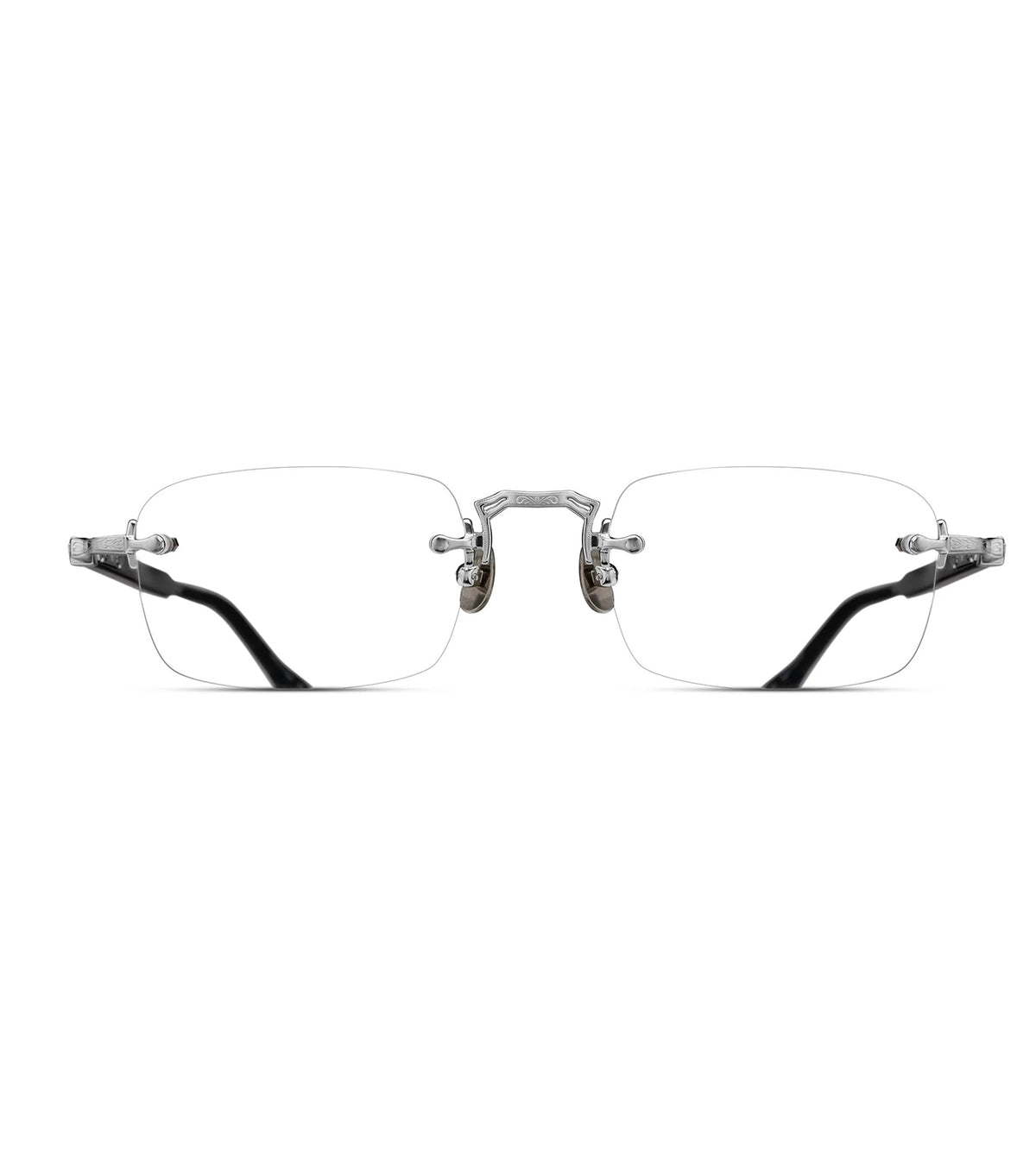 Matsuda M5009.RX.BS-BLK.52 Unisex Brushed Silver Rectangle Optical Frames