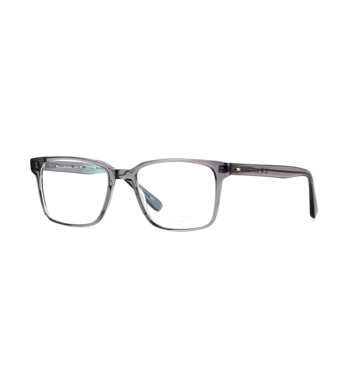 Masunaga KOKI 055 64 U-DGRY 52 Unisex Grey Crystal Square Optical Frames alternate view