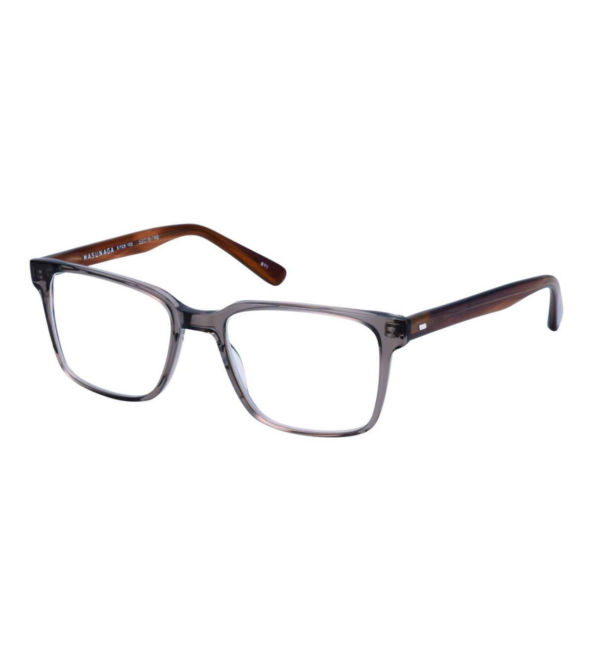 Masunaga KOKI 055 73 U-BR 52 Unisex Grey Crystal Square Optical Frames