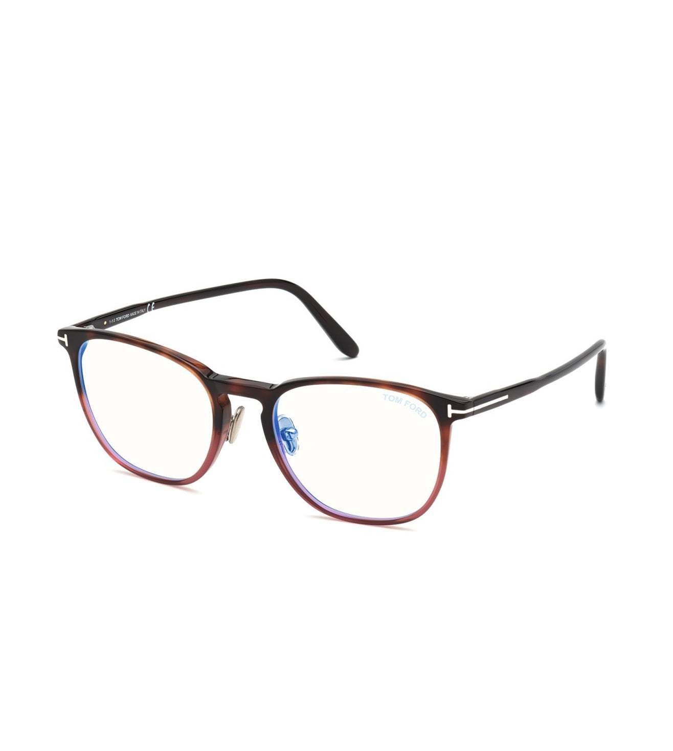 Tom Ford Men's Red Havana Square Optical Frames-1