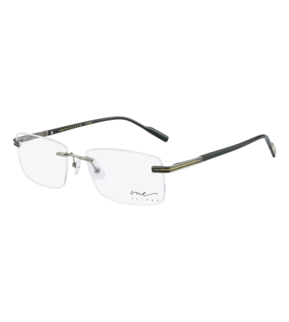 One Degree Unisex Gunmetal Rectangle Optical Frames - OD1001 B1L1 55