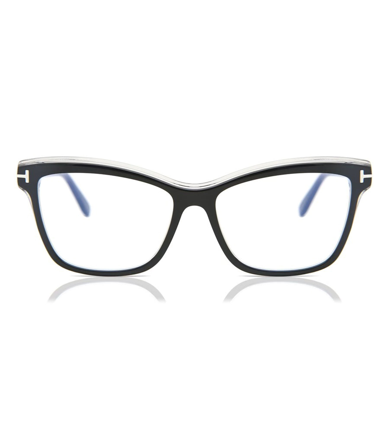Tom Ford Women's Shiny Black Cat Eye Optical Frames