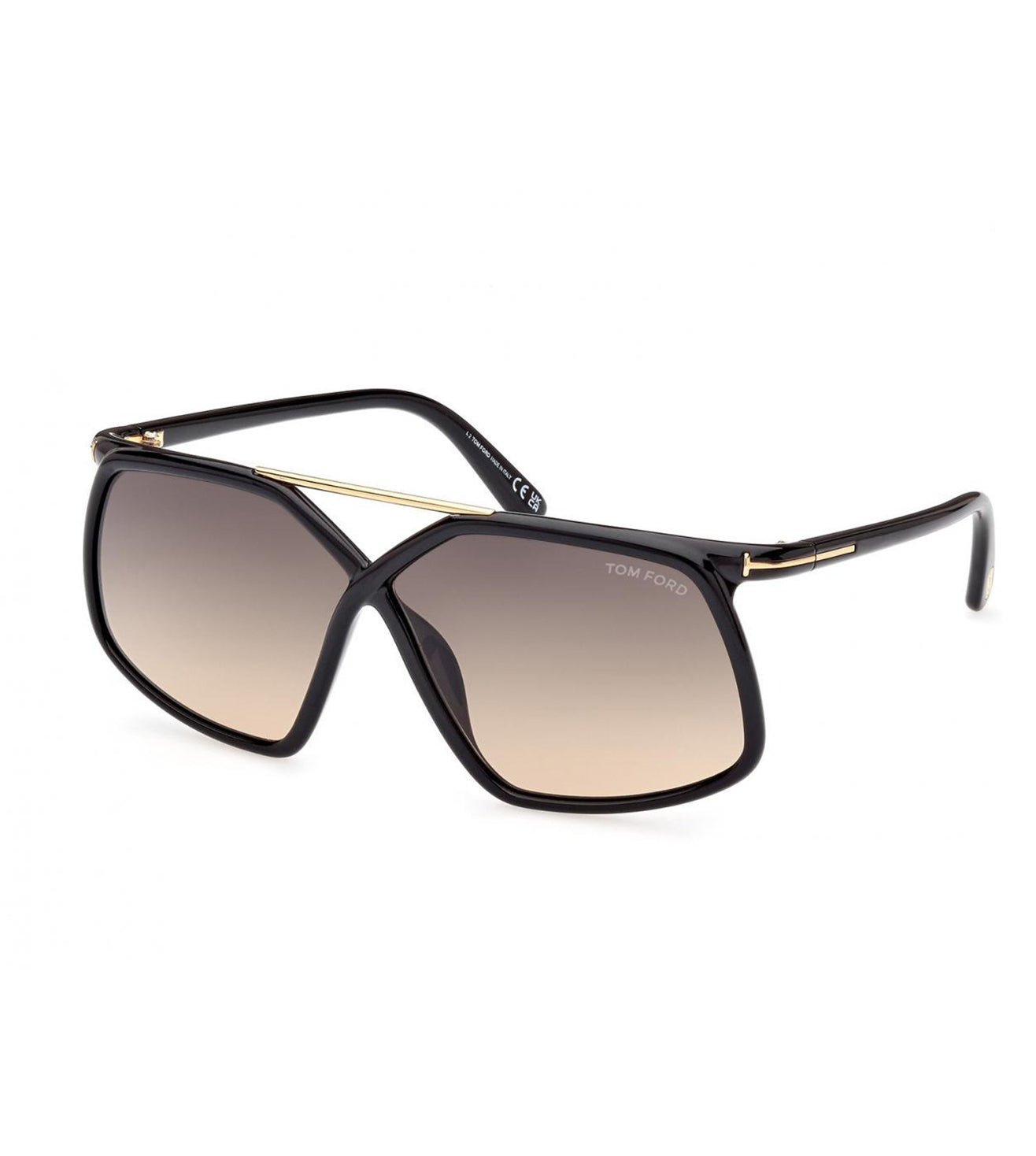 Tom Ford Women's Grey & Brown Gradient Irregular Sunglasses