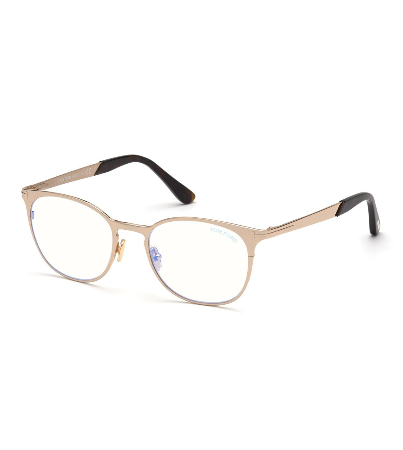Tom Ford Men's Shiny Rose Gold Wayfarer Optical Frames-zoom-1