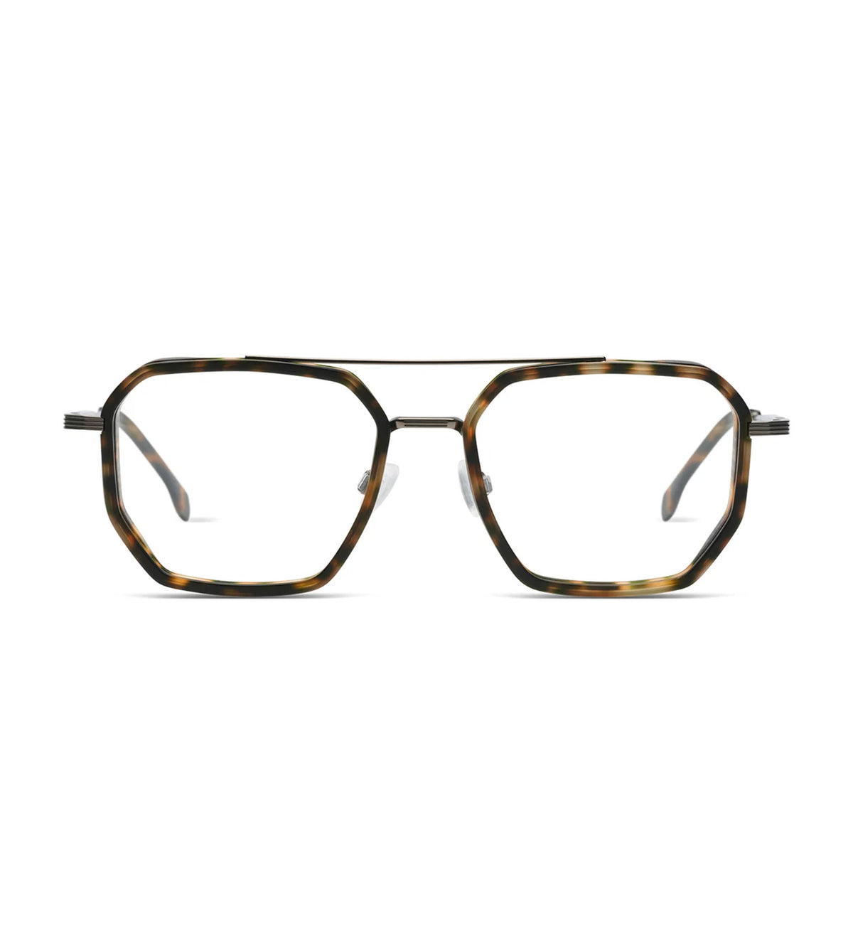 Komono Unisex Tortoiseshell/Gunmetal Polygonal Optical Frames - KOM-O8800