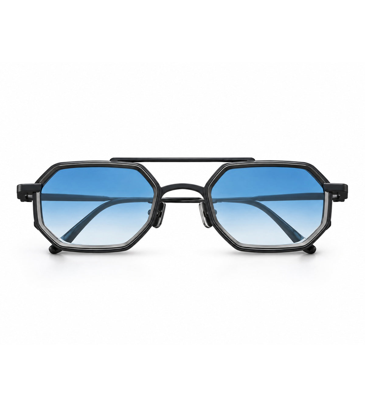 Capote Unisex Blue Geometric Sunglasses - KENAZ X BLACK/BLUE