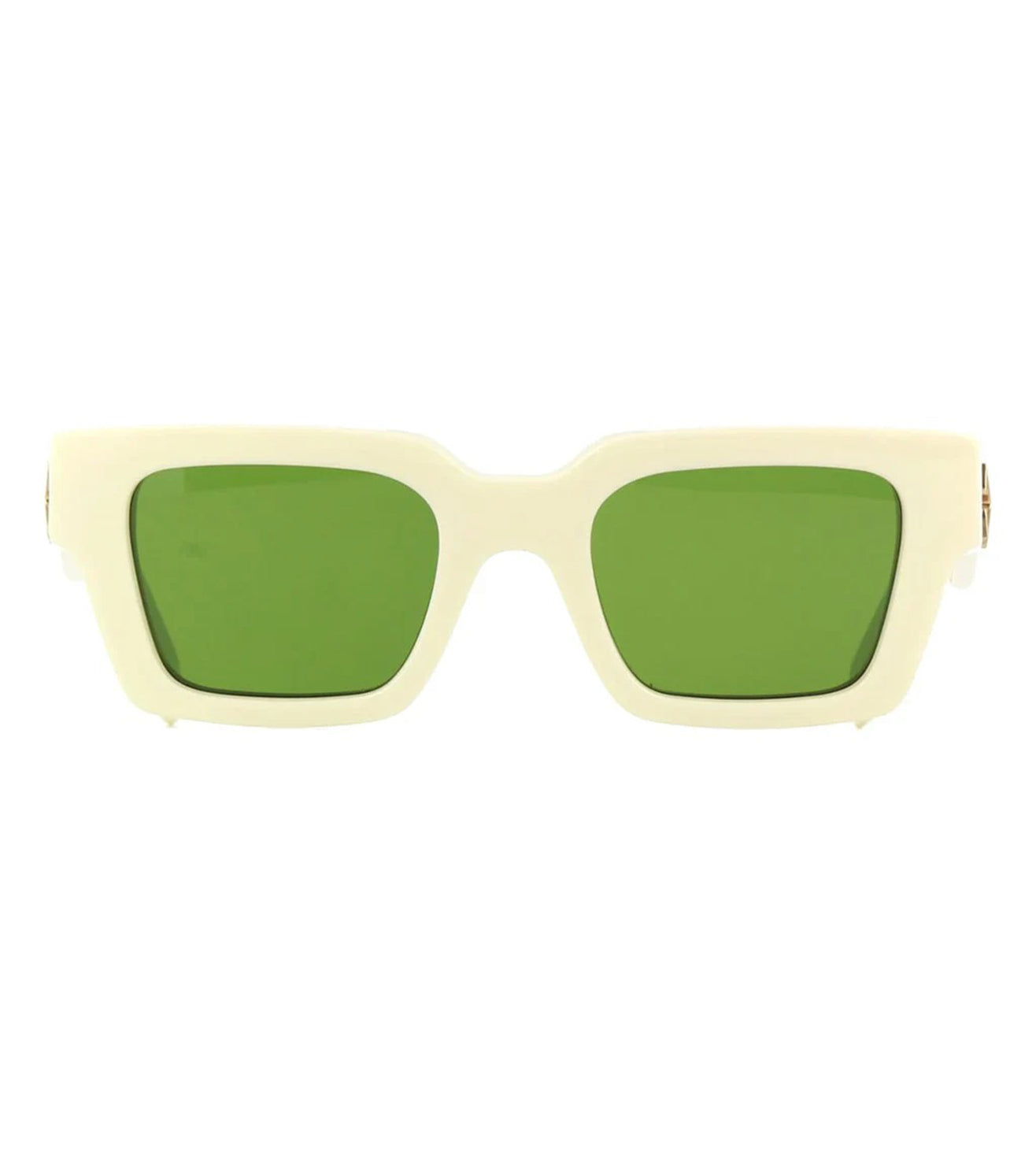 Off White Unisex Green Square Sunglasses OERI126S2410155