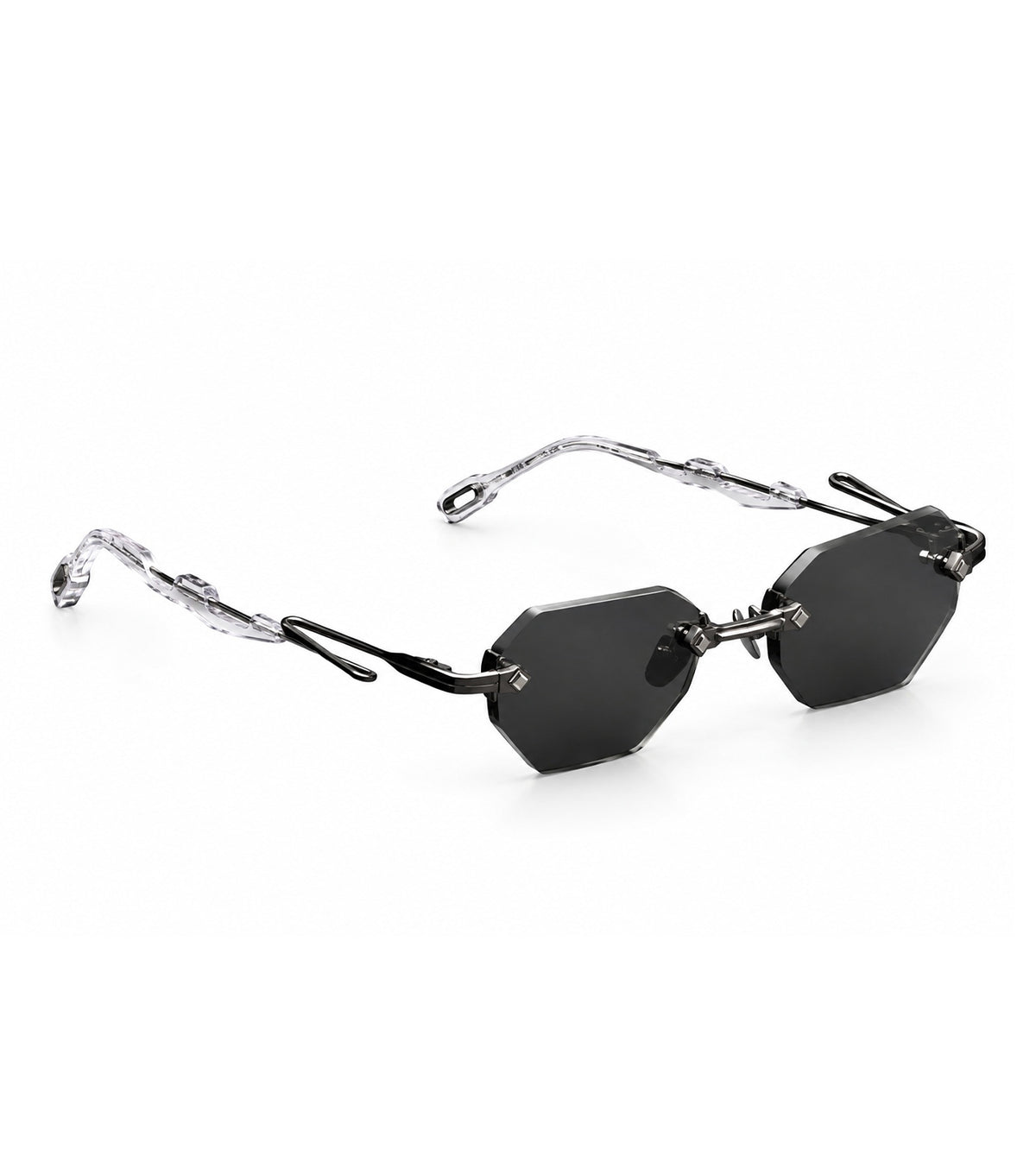 Capote Unisex Black Angular Sunglasses - C36 GRAPHITE/BLACK