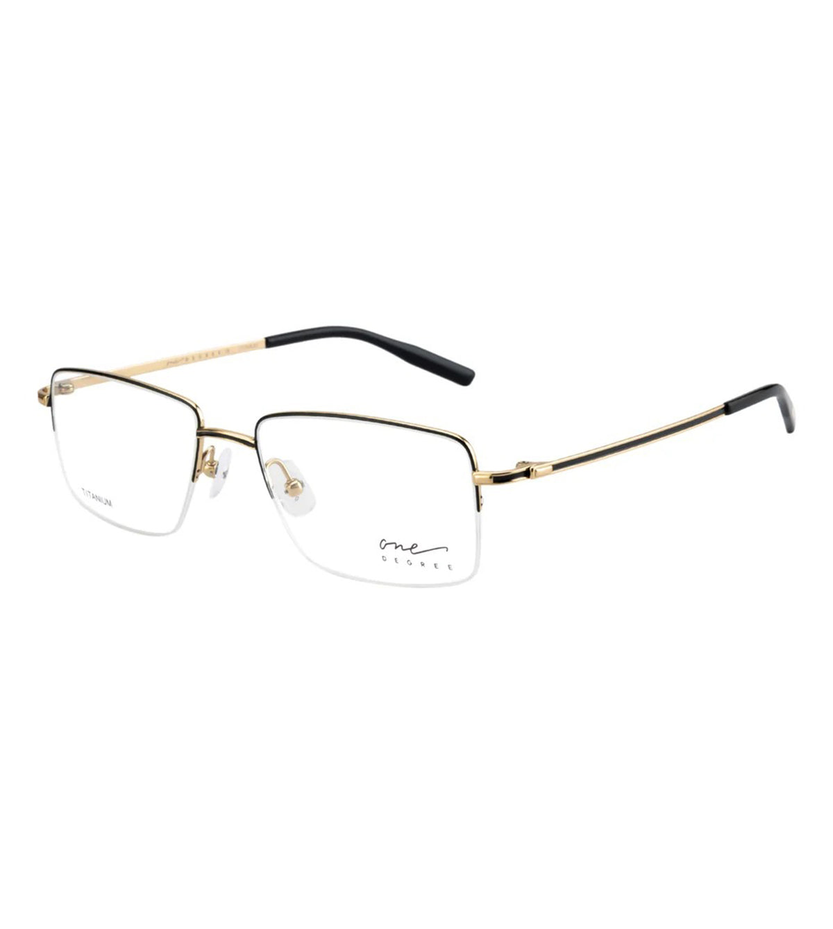One Degree Unisex Gold/Black Square Optical Frames - OD4003 A1C1 53
