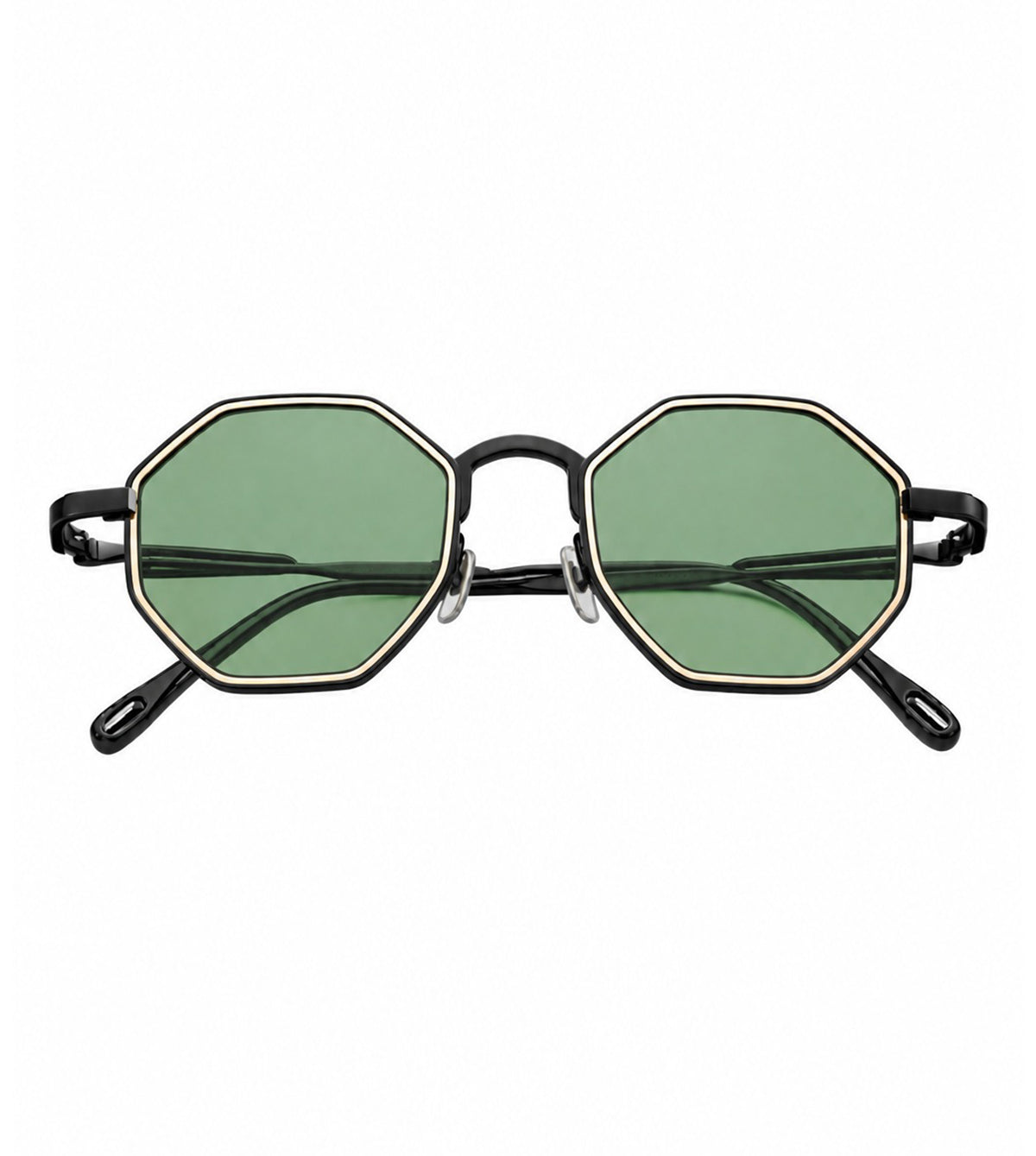 Capote Unisex Green Octagon Sunglasses - C008 BLACK/GREEN