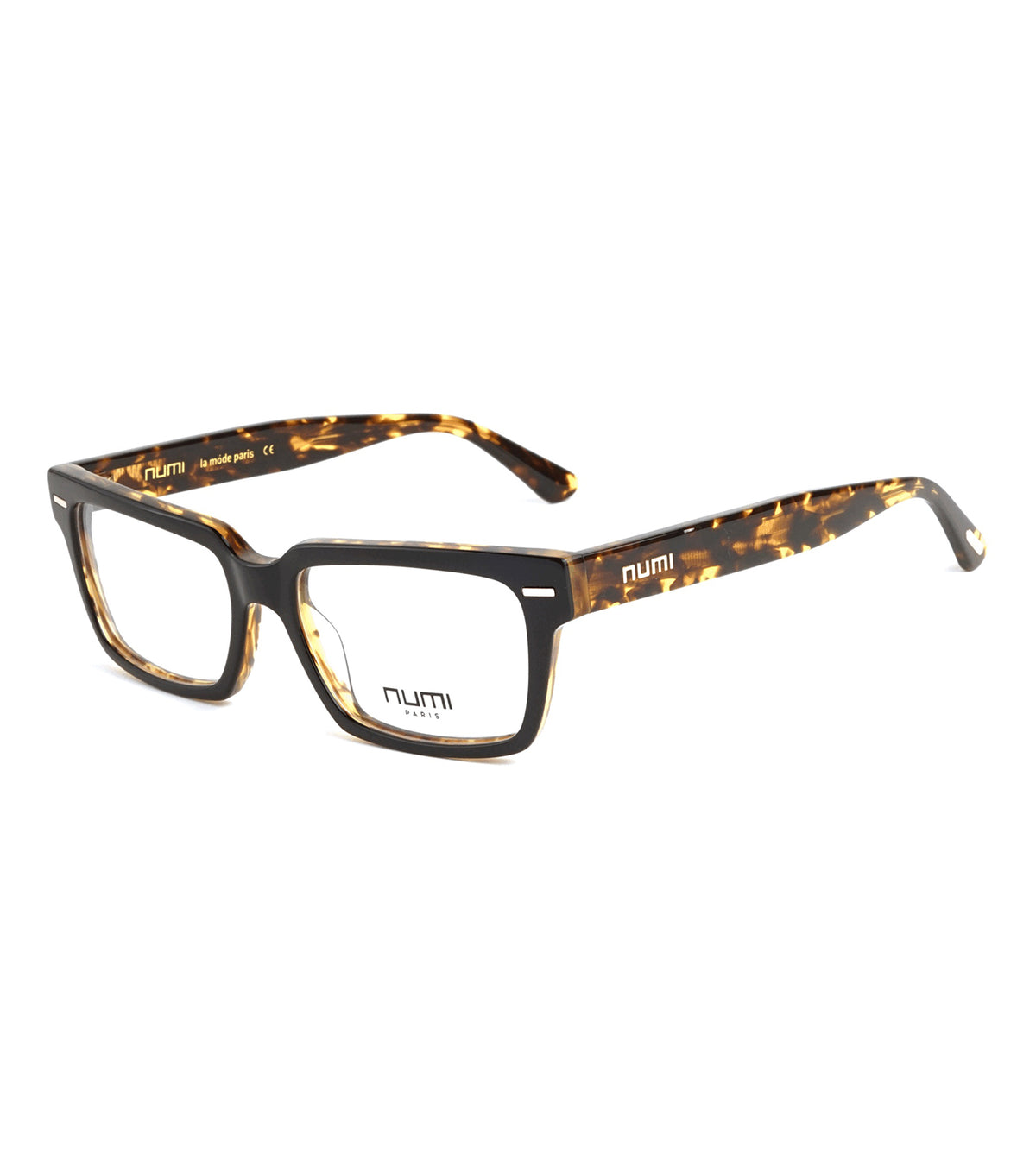 Numi Paris Men's Black/Havana Rectangle Optical Frames - NP2408-03-53