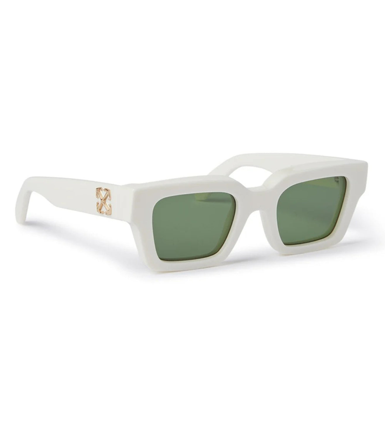 Off White Unisex Green Square Sunglasses OERI12610155-M