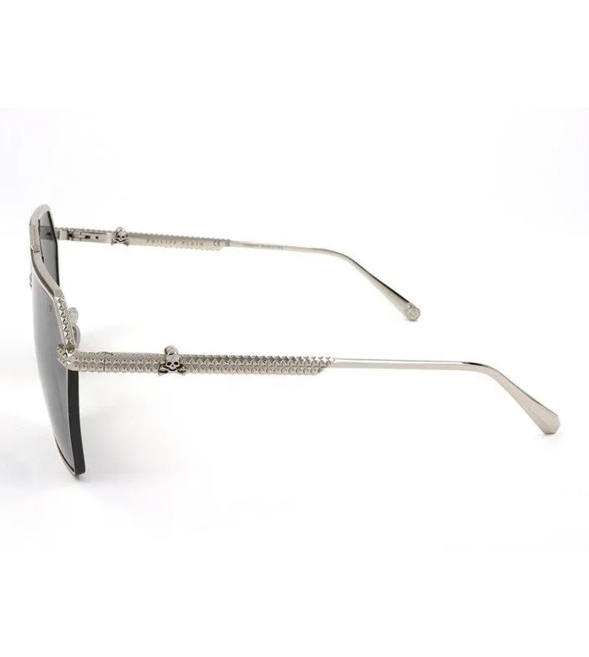 Philipp Plein SPP076V 66 539X Men's Smoke Mirror Silver Pilot Sunglasses