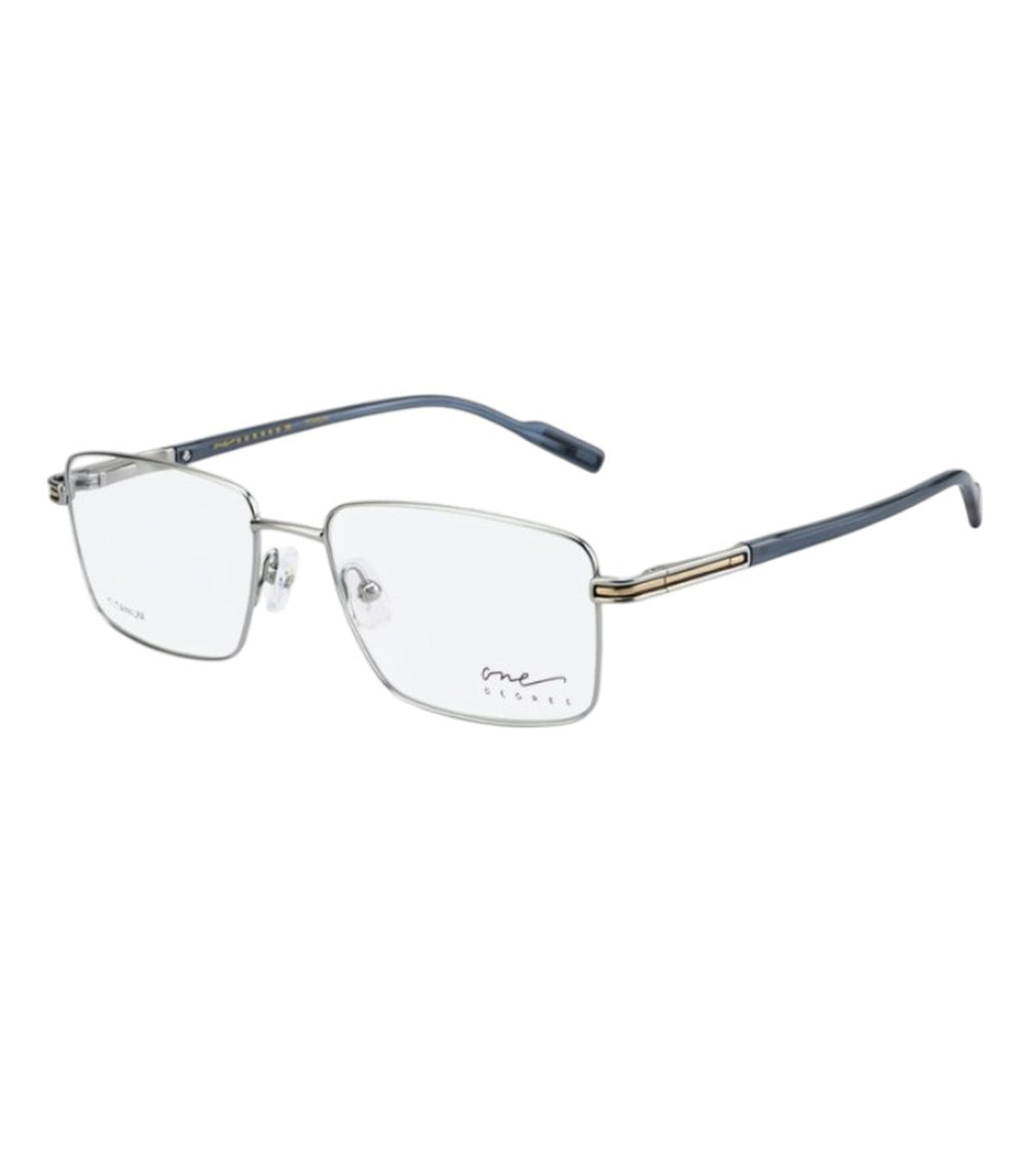 One Degree Unisex Silver Square Optical Frames - OD4001 W1I3 54