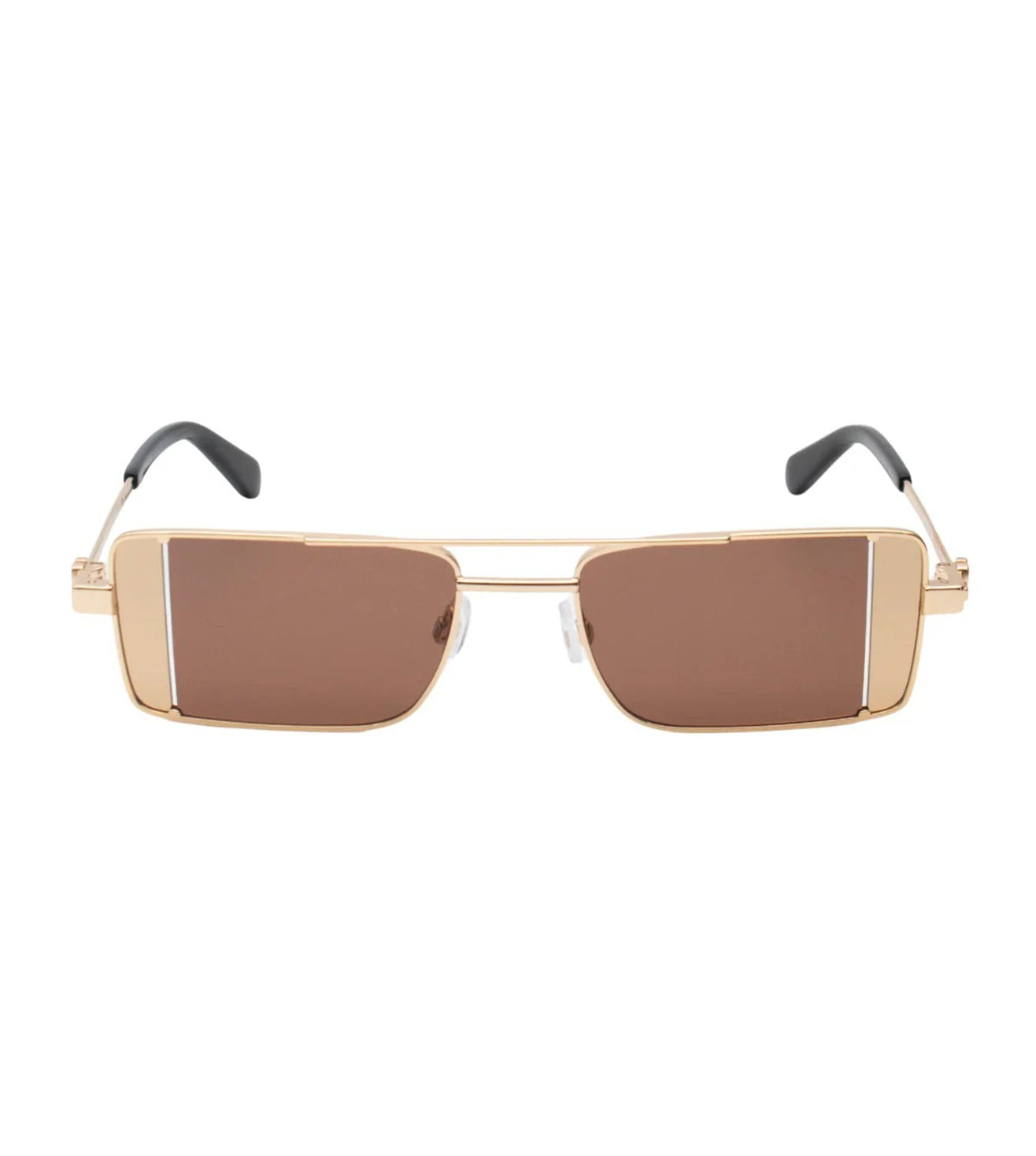 Off White Unisex Brown Rectangular Sunglasses OERI14A17664