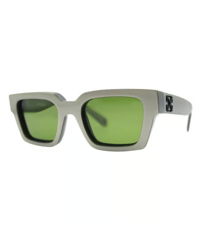Off White Unisex Green Square Sunglasses OERI126C9916E55