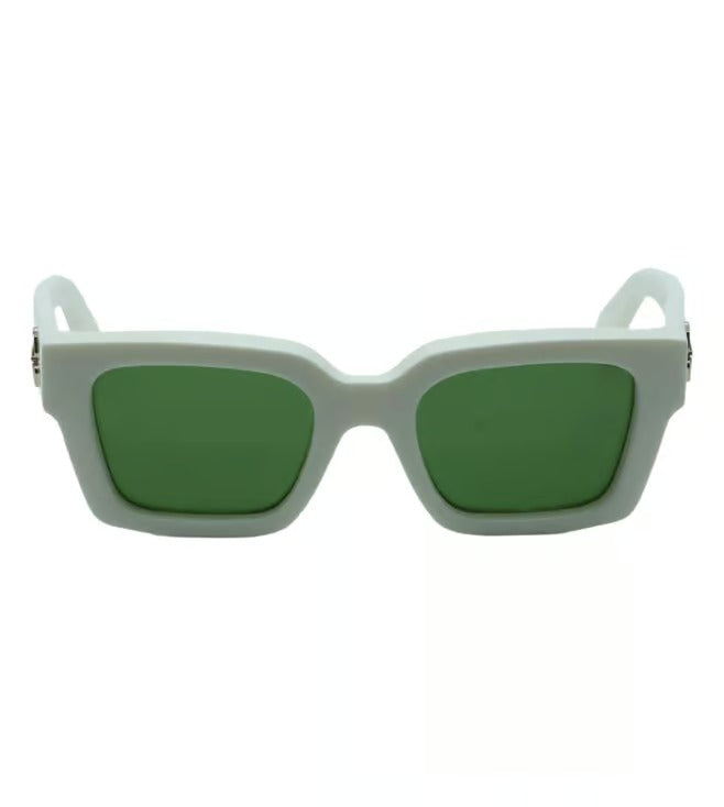 Off White Unisex Green Square Sunglasses OERI126S2410155 L