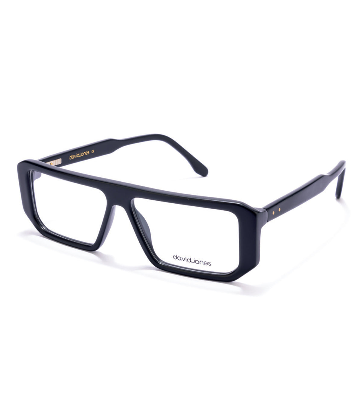 David Jones Men's Black Rectangle Optical Frames - FRM DJ 2218-C1-55