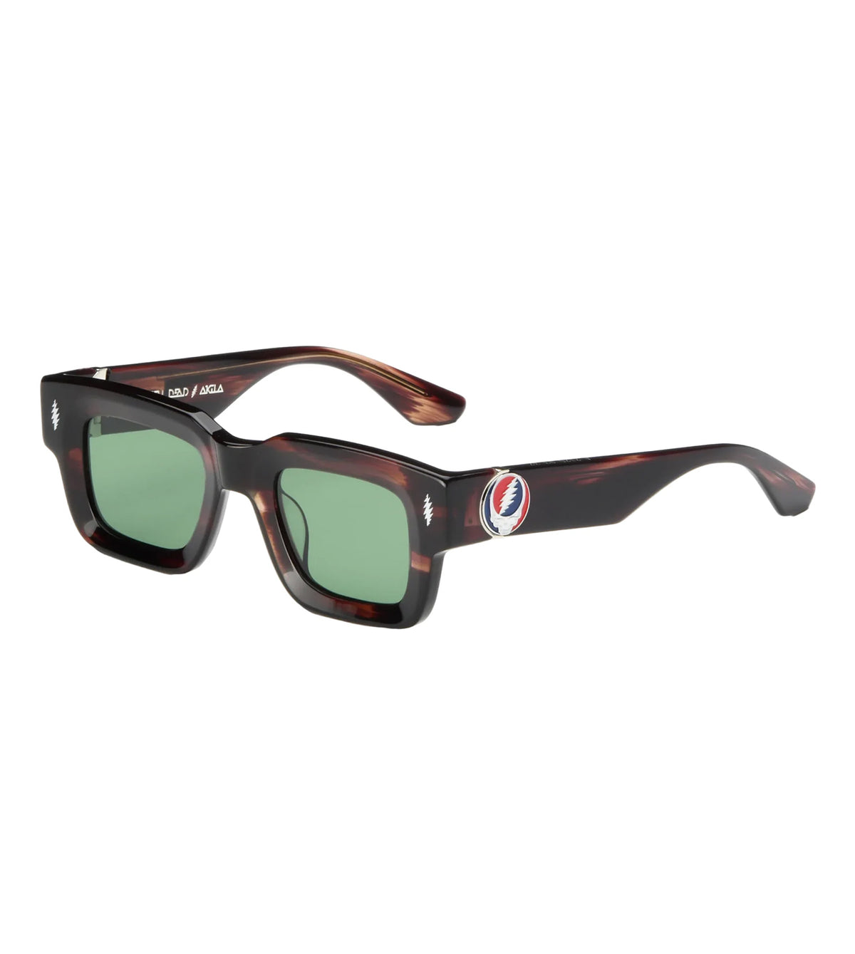 Akila Unisex Green Square Sunglasses - ARES X GRATEFUL DEAD/2125 93 32 GD