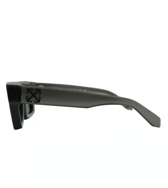 Off White Unisex Green Square Sunglasses OERI126C9916E55