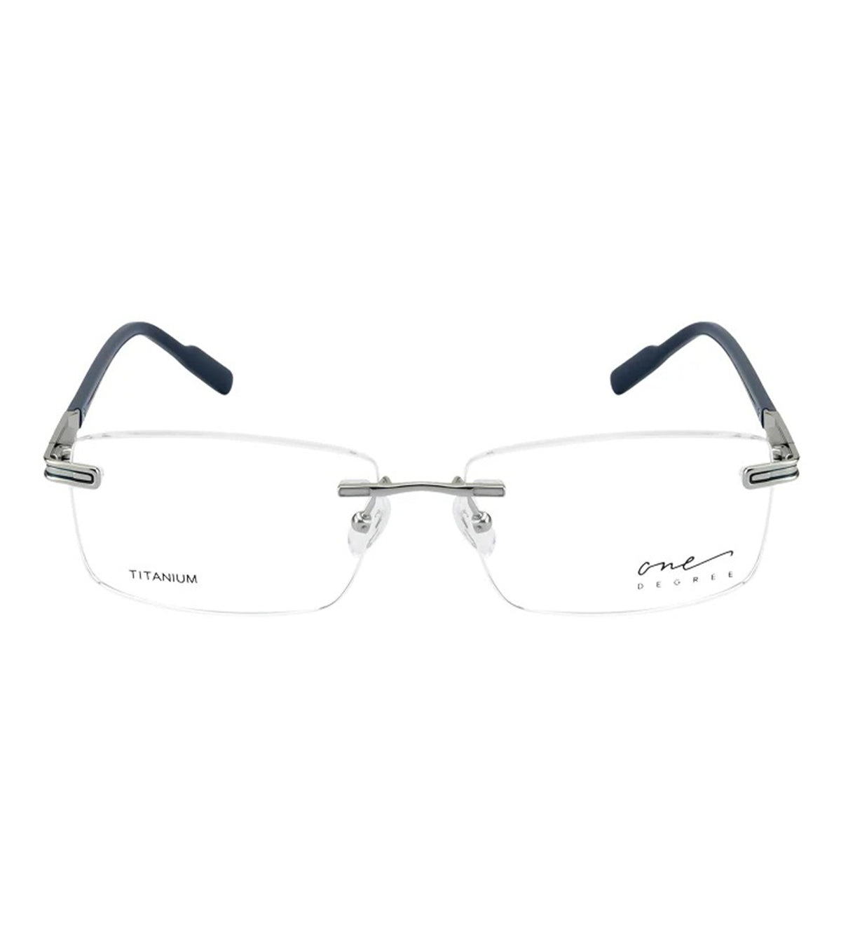 One Degree Unisex Silver Rectangle Optical Frames - OD1001 D1H1 55