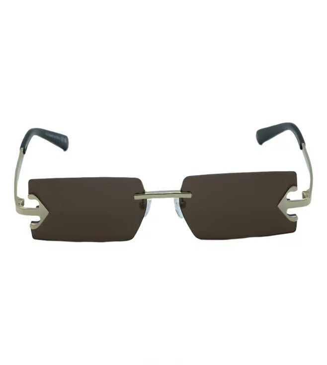 Off White Men's Brown Rectangular Sunglasses OERI15517664