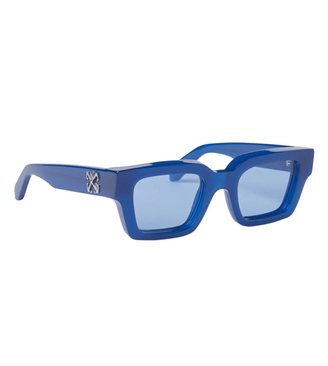 Off White Unisex Blue Square Sunglasses OERI126S2414540