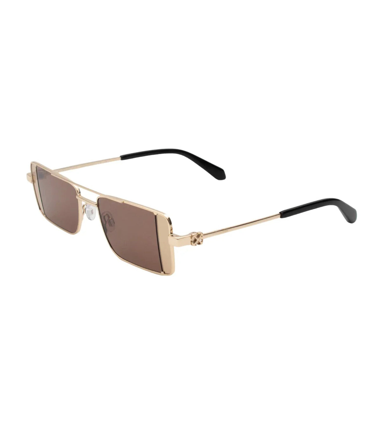 Off White Unisex Brown Rectangular Sunglasses OERI14A17664