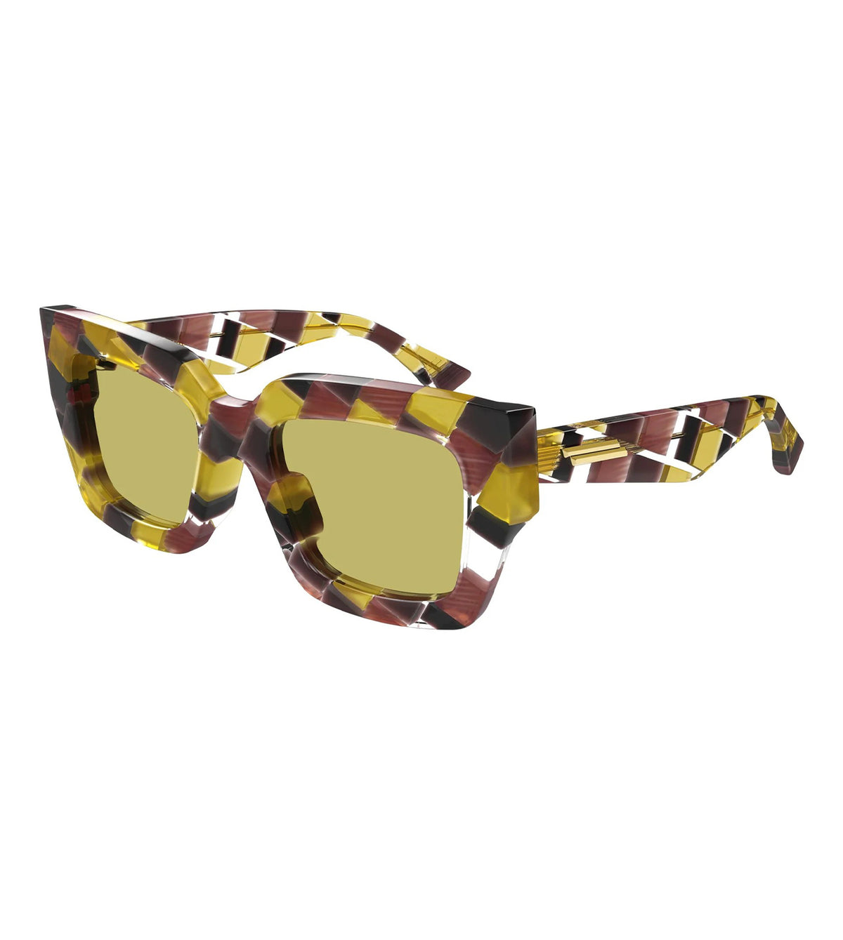 Bottega Veneta Women's Yellow Rectangle Sunglasses - BV1212S-009-52