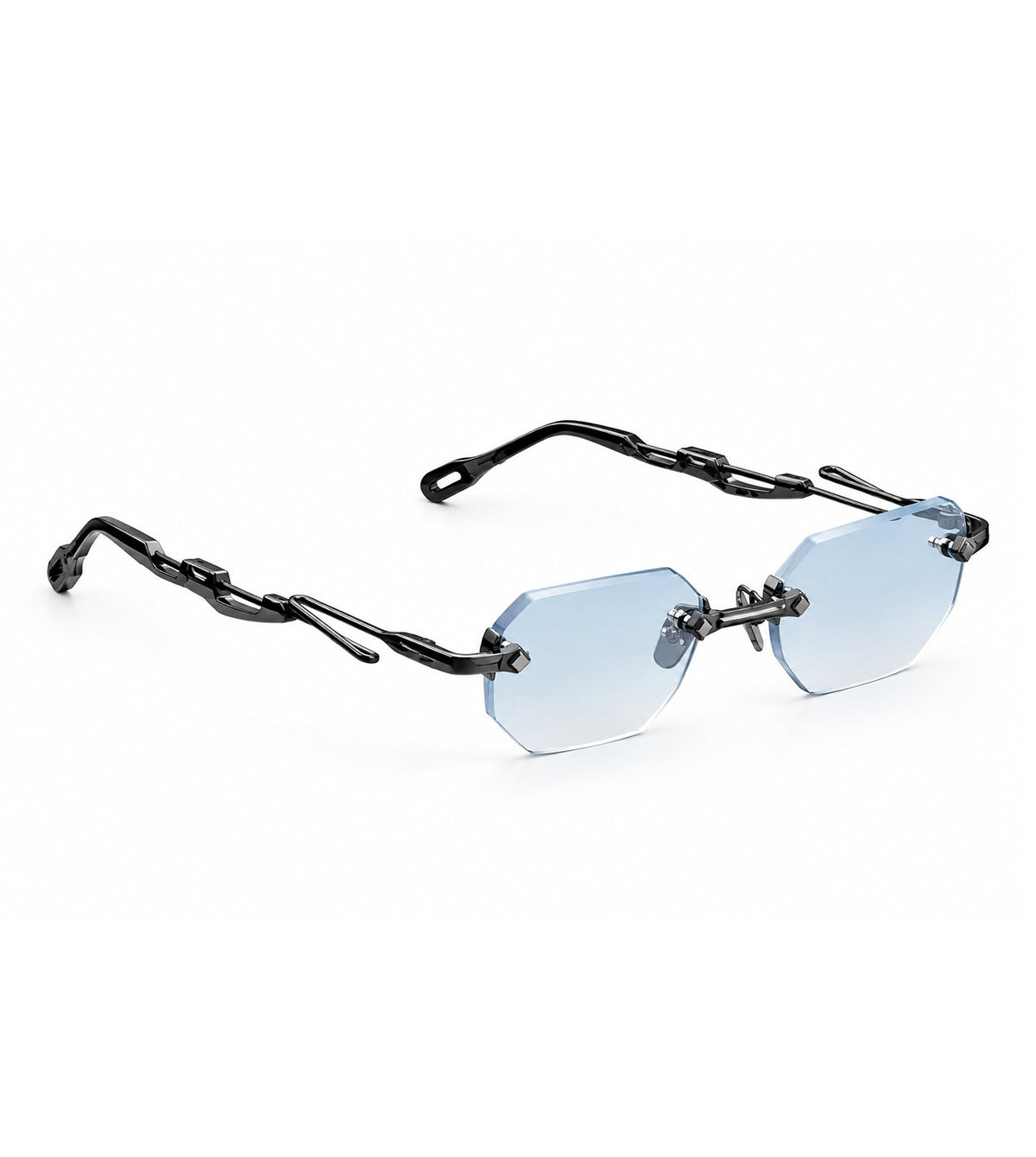 Capote Unisex Blue Angular Sunglasses - C33 BLACK/BLUE
