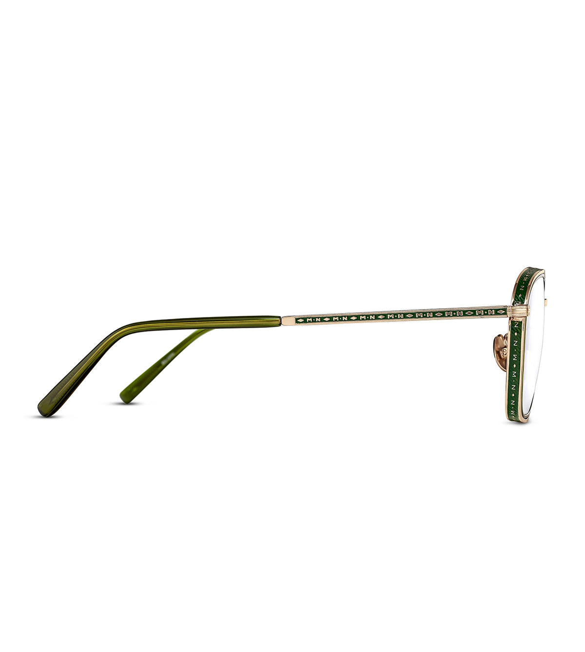 Matsuda M3101-I.RX.BG-GRN.50 Unisex Brushed Gold/Olive Green Square Optical Frames alternate view