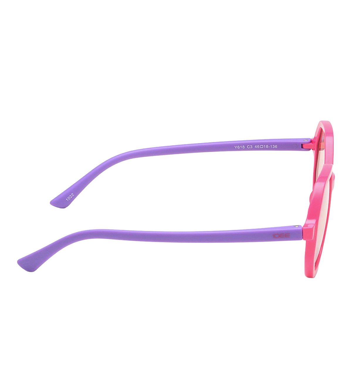 IDEE Young Kids White Mirror with Light Brown Hexagon Sunglasses - Y618 46 C3