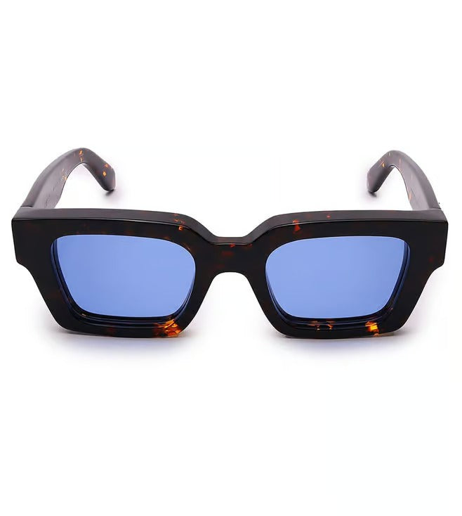 Off White Unisex Blue Square Sunglasses OERI008C9946045-L