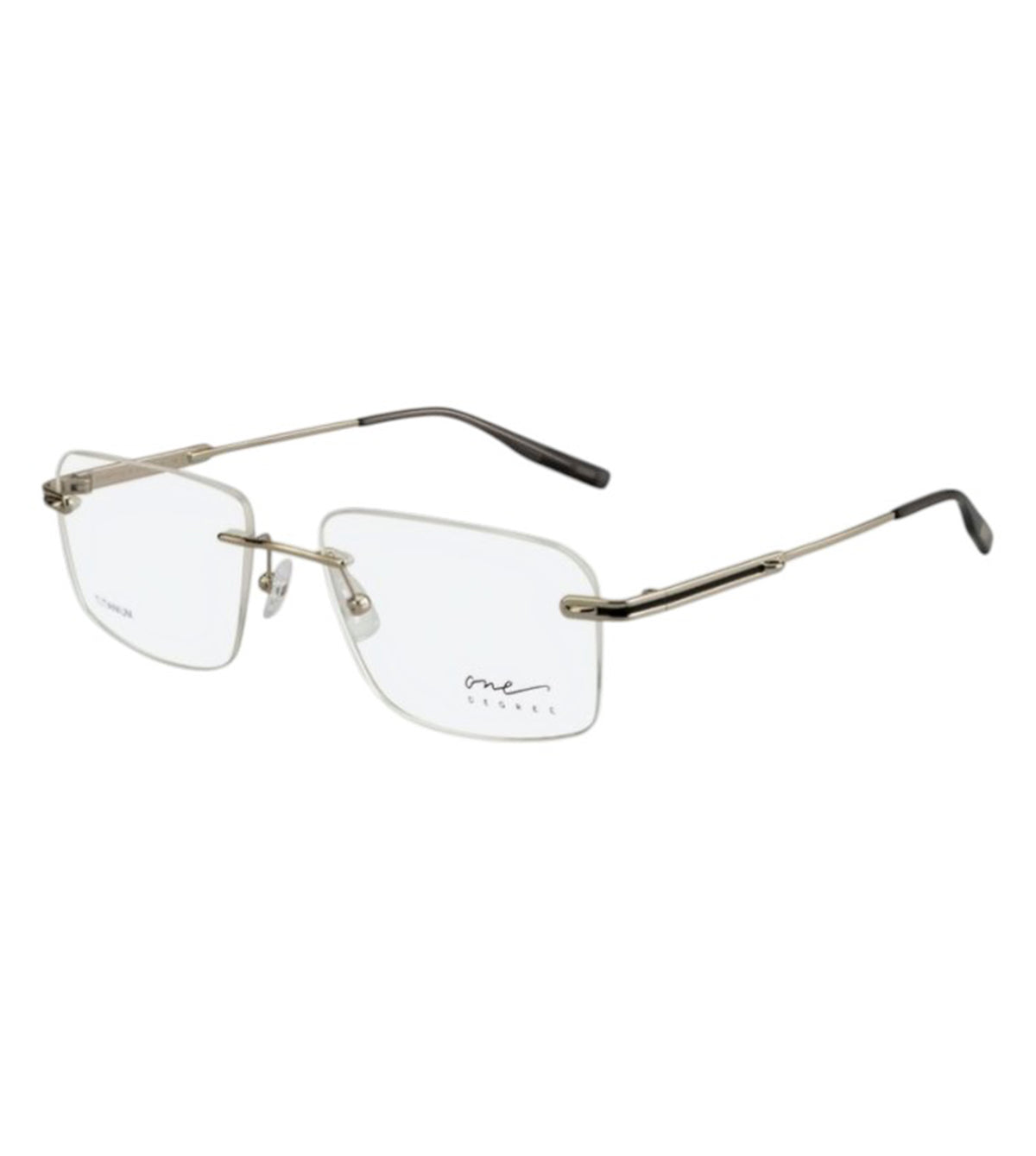 One Degree Unisex Silver Geometric Optical Frames - OD1005 D1G3 56