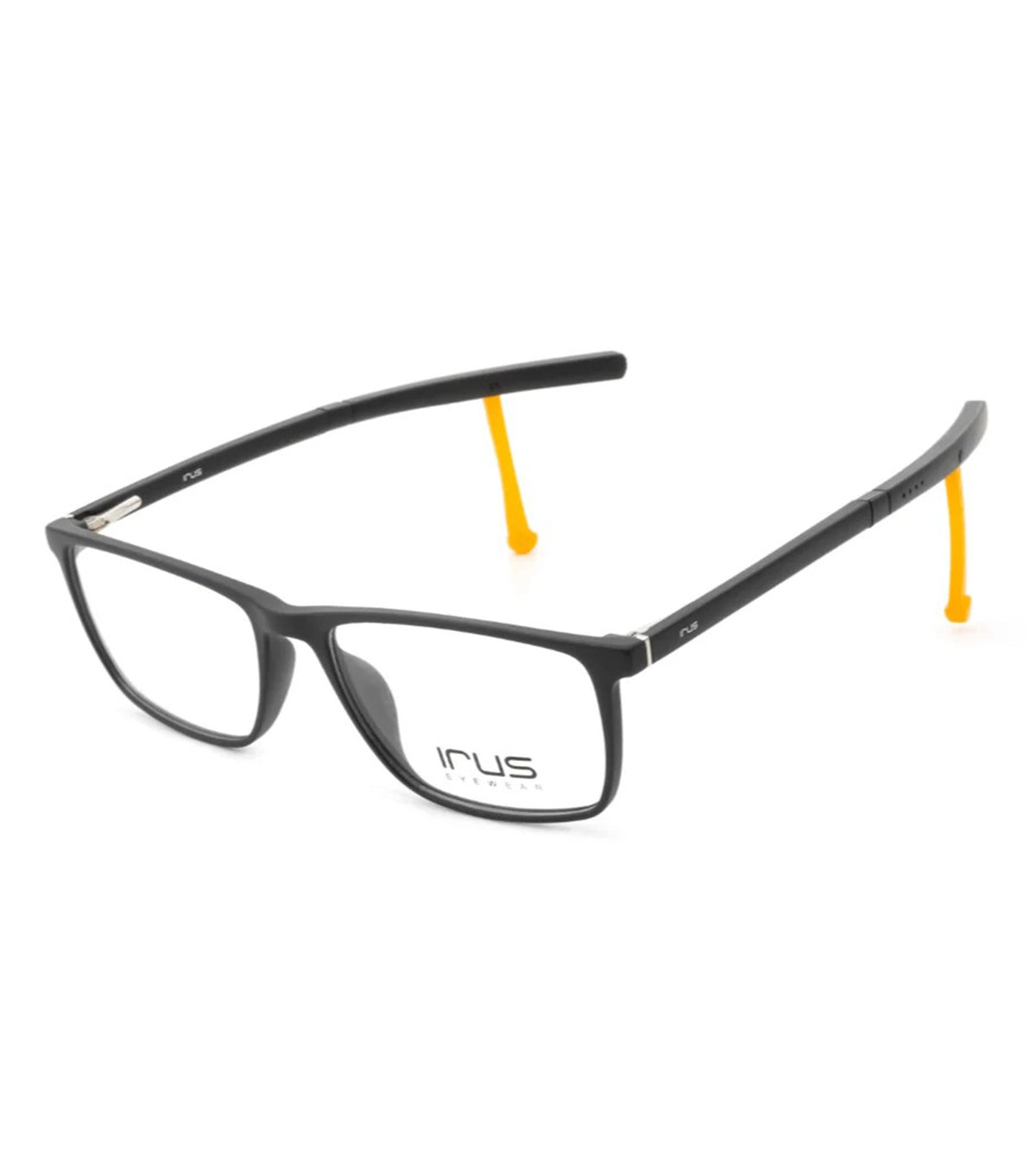 Irus Men's Matt Black Rectangular Optical Frames - IRUS 3142 48 C1