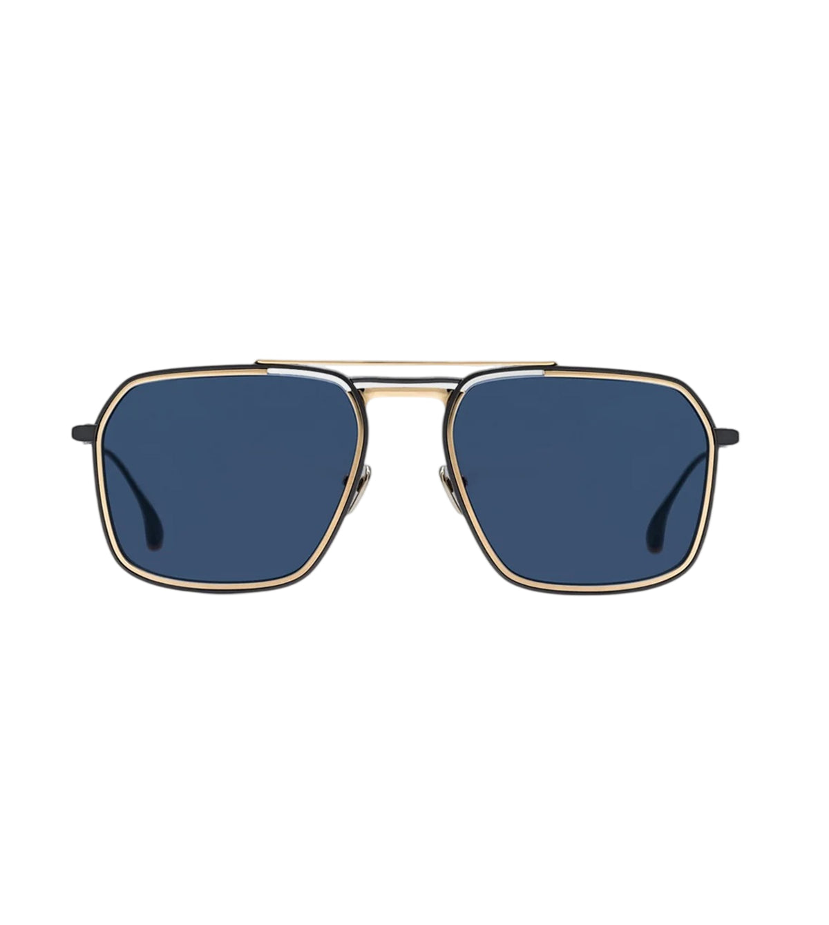 Masunaga TAKA 19 SG-BK/GP 53 Unisex Blue Round Sunglasses