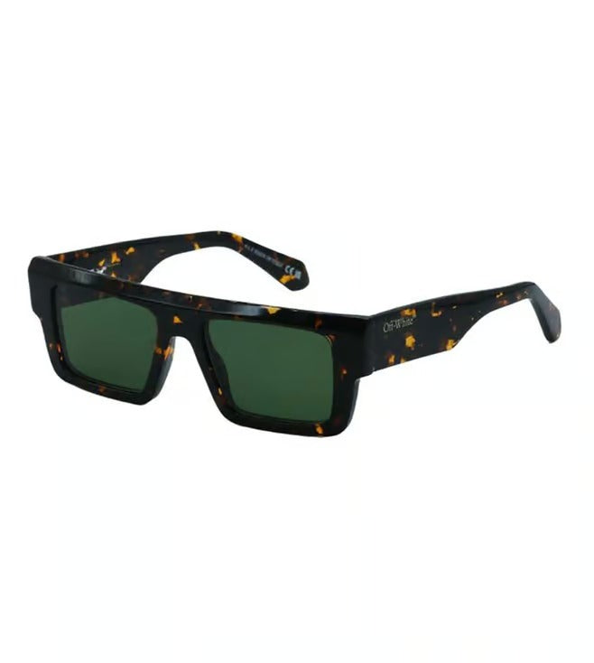 Off White Men's Green Rectangular Sunglasses OERI14T16055
