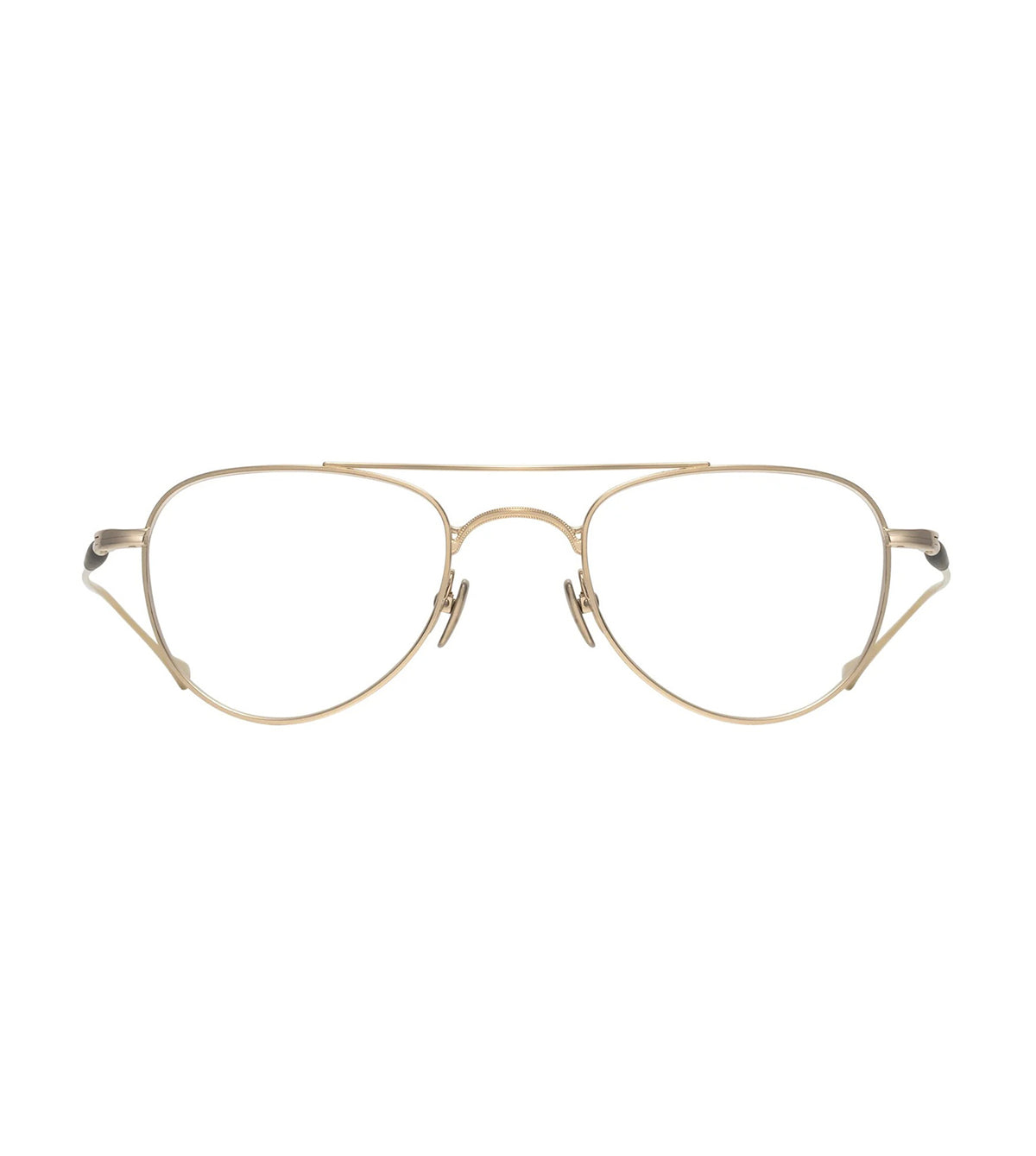 Masunaga GMS-129T 21 GOLD 48 Unisex Gold Oval Optical Frames
