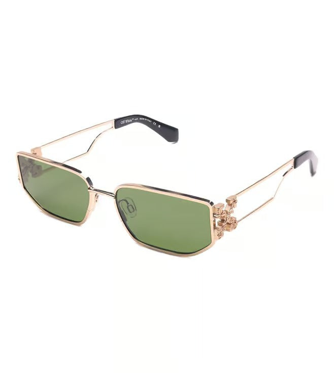 Off White Unisex Green Wayfarer Sunglasses OERI15617655