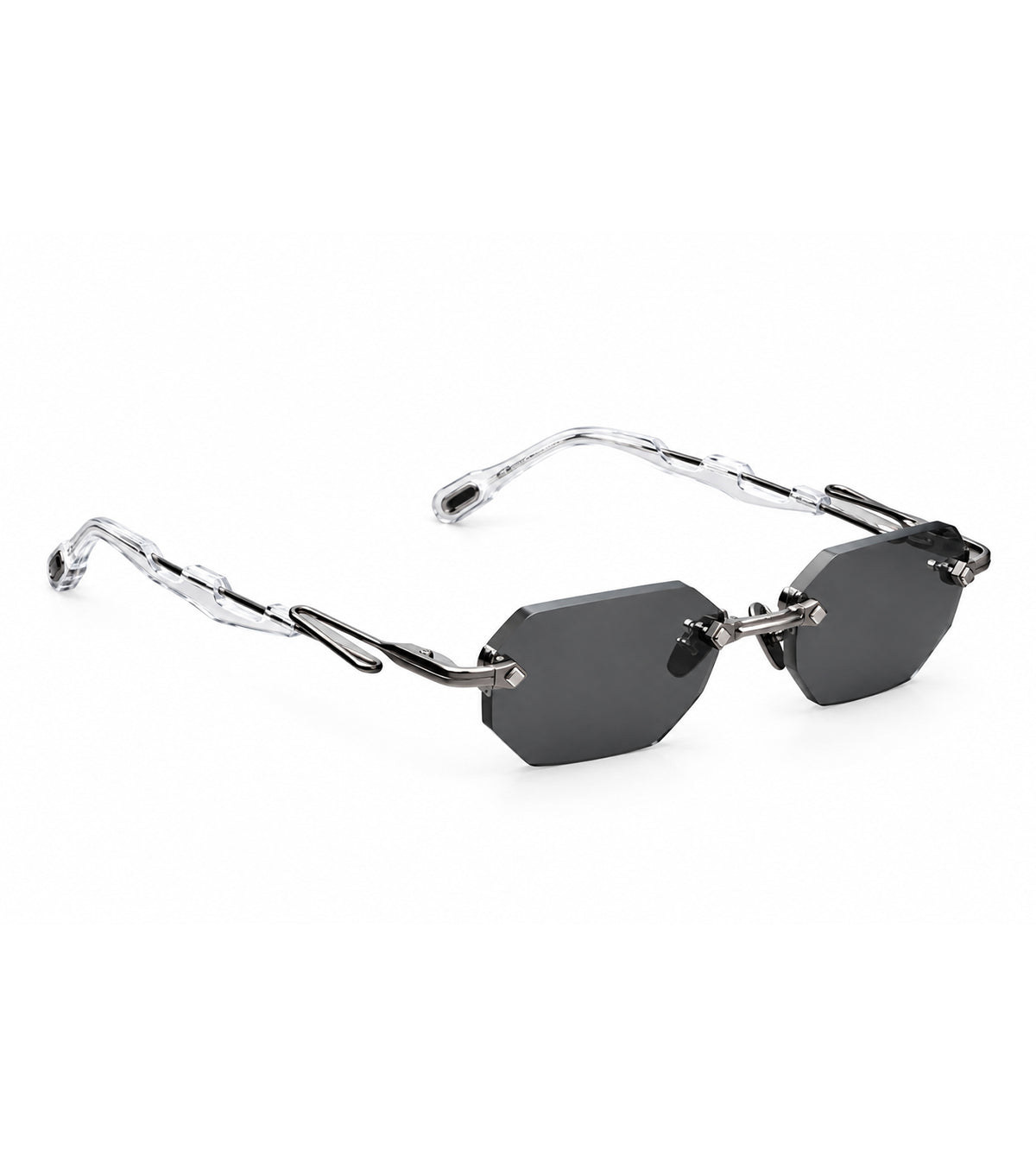 Capote Unisex Black Angular Sunglasses - C33 GRAPHITE/BLACK