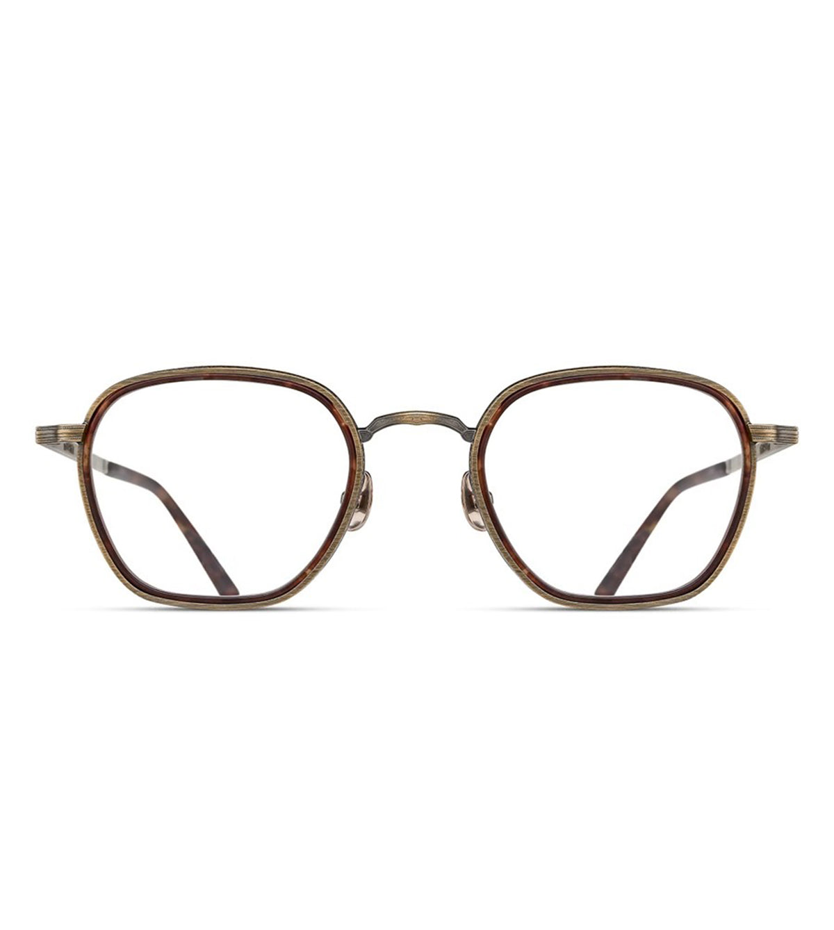 Matsuda M3101-I.RX.AG-DBR.50 Unisex Antique Gold/Dark Brown Tortoise Square Optical Frames