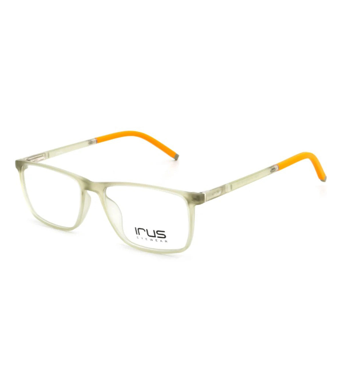 Irus Men's Matt Transparent Green Rectangular Optical Frames - IRUS 3146 48 C4