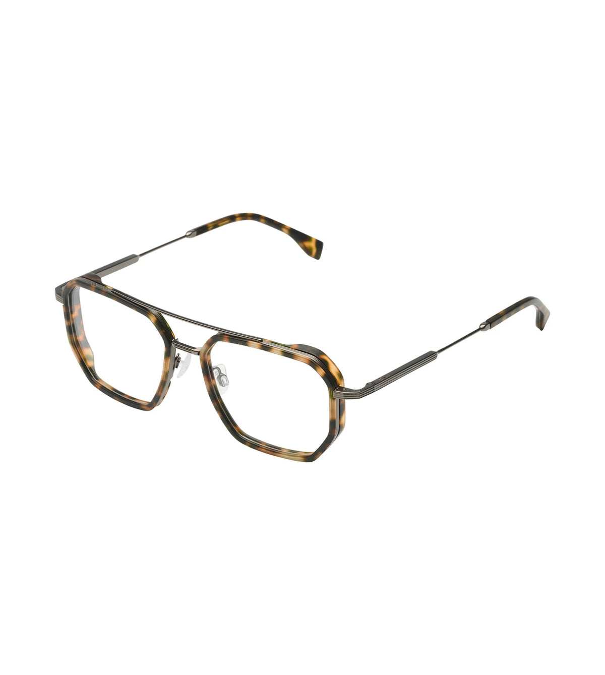 Komono Unisex Tortoiseshell/Gunmetal Polygonal Optical Frames - KOM-O8800