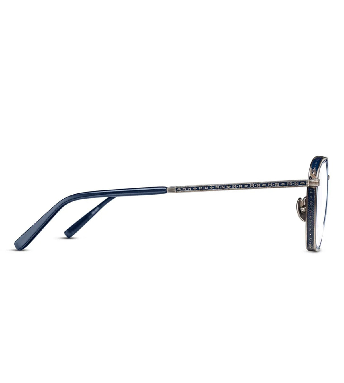 Matsuda M3101-I.RX.AS-NVY.50 Unisex Antique Silver and Navy Blue Square Optical Frames alternate view