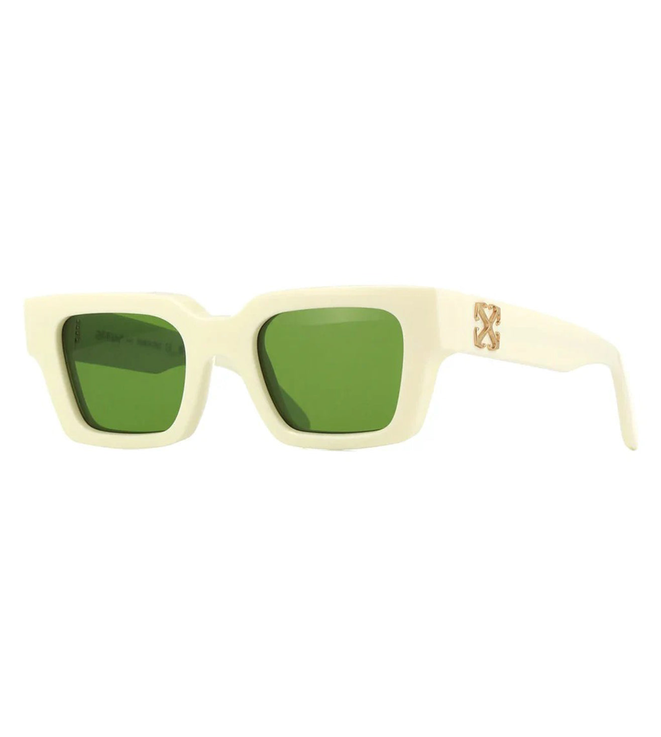 Off White Unisex Green Square Sunglasses OERI126S2410155