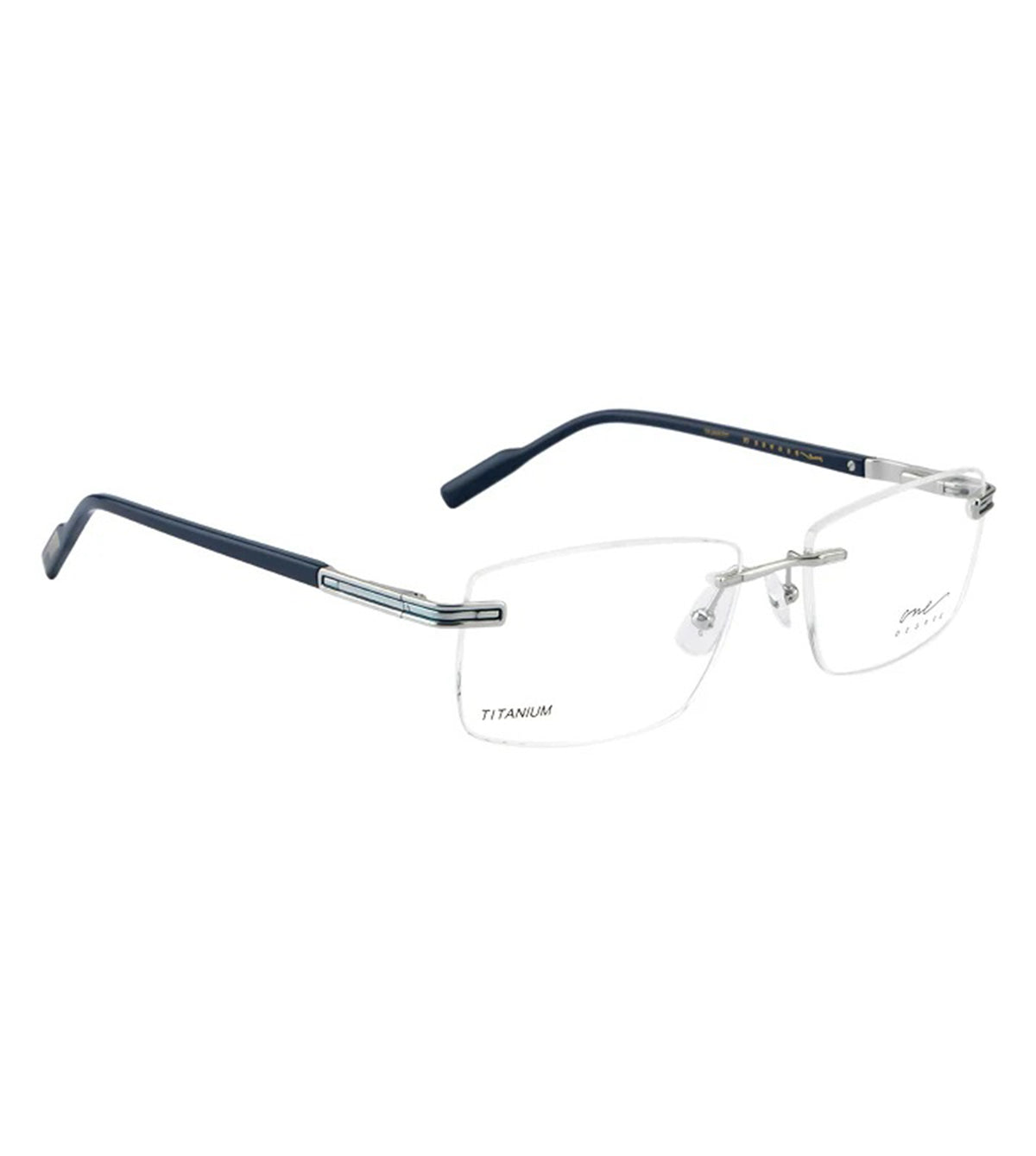 One Degree Unisex Silver Rectangle Optical Frames - OD1001 D1H1 55